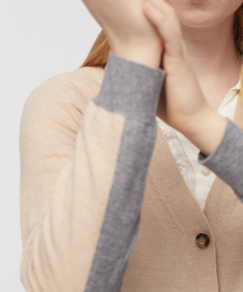 Alternative view of Two Tone V-Neck Cardigan